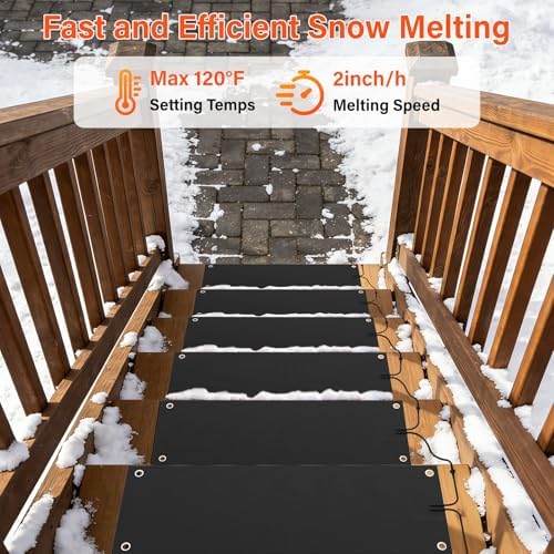 1 Pcs Heated Snow Melting Mats,10x30 in No-Slip Rubber Heated Outdoor Mats