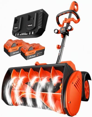 VOLTASK 48V 16.3-Inch Cordless Snow Shovel with LED Lights, Brushless Motor