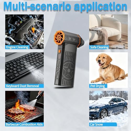 5000w Thermal Snow Blower, Portable Thermal Blower for Dust Removal, Drying & Cleaning (Black)