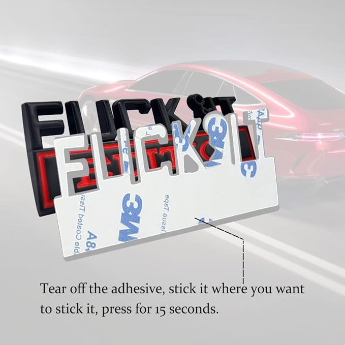 Fuck IT Edition Emblem, Car Exterior Emblems Badge 3D Sticker Decal, Fuck-IT Edition Emblem 3D Fender Badge Decal, 3D Fender Badge Decal Car Truck Replacement, Fit for All Cars