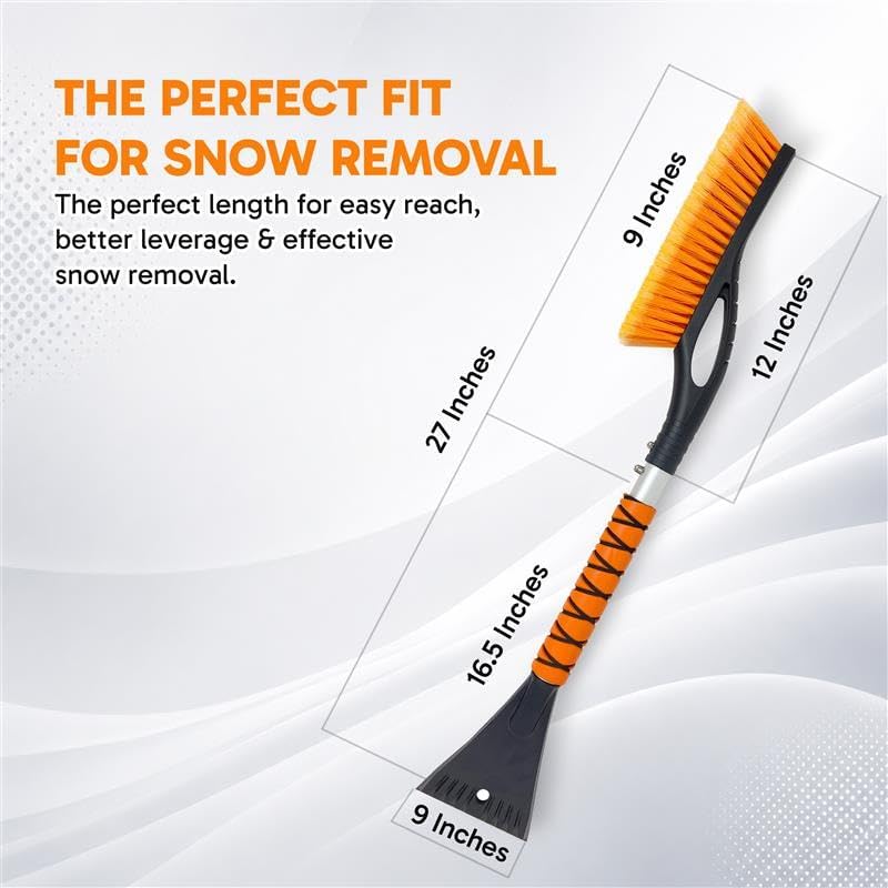 EcoNour 27" Ice Scrapers for Car Windshield, Snow Brush for Car Cleaning