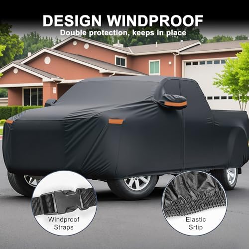 X AUTOHAUX Waterproof Full Car Cover for Toyota Tundra 210D-PU w/Zipper