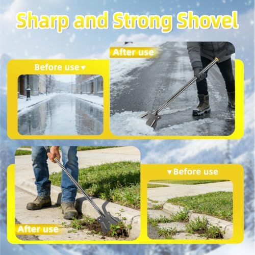 59" Heavy Duty Floor Scraper, Flat Shovel, Garden Cleaning Shovel, No Break