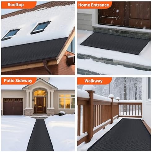 Heated Snow Melting Mat Anti-Slip Heating Pad 18.5in x 11.5ft