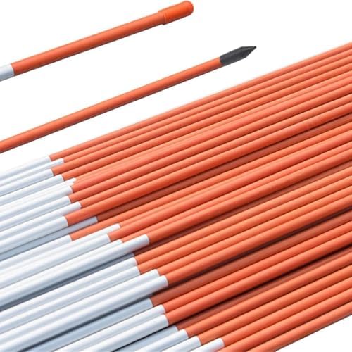 Autoparts 50Pack 48In Driveway Markers, 1/4-Inch Diameter Snow Stakes