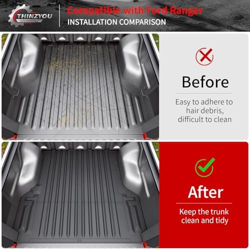 5 FT Truck Bed Mat for 2024 2025 2026 Ford Ranger