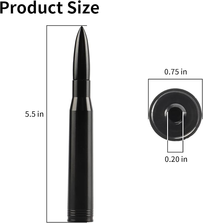 BJSIA Universal Car Antenna Replacement Compatible with Ford, Dodge, Chevrolet, GMC, Jeep, Toyota Truck Replacement Antenna - Made of Rugged Billet and Aluminum, Black, Car Accessories