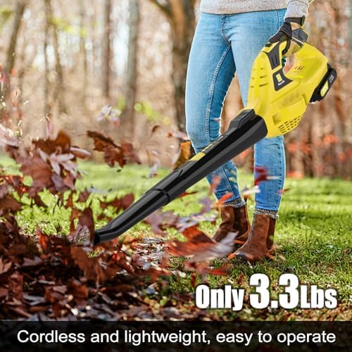 Leisch Life 21V Leaf Blower Cordless | Handheld Electric Lightweight Blower with 2.0Ah Rechargeable Battery & Fast Charger | Adjustable Speeds, Portable Design for Lawn, Patio, Yard, Sidewalk Cleaning