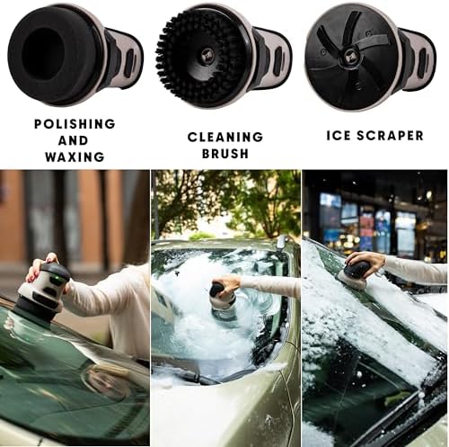 ZONETECH Electric Ice Scraper for Car Windshield, Electric Snow Scraper for Window, Ice Removal Tools Rechargeable with USB Cable, Cleaning Brush (3 in 1 Electric Ice Scraper Upgraded, 1 Pack)