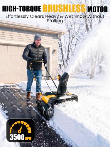 21" Cordless Snow Blower Compatible with DeWalt 20V Max Battery(Tool Only)
