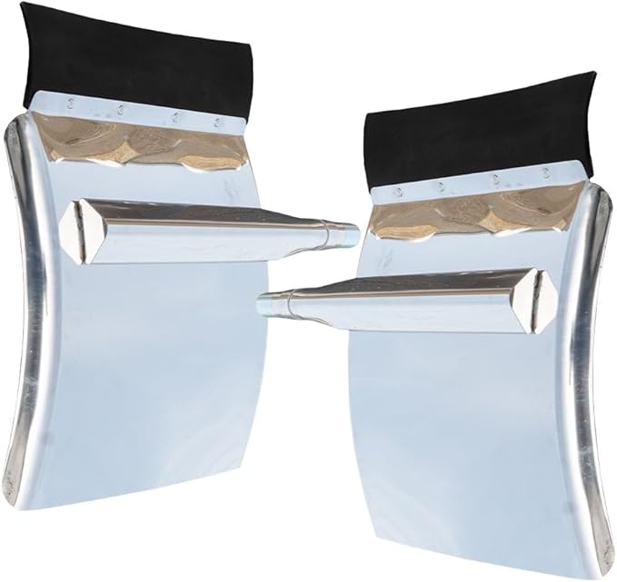 Mytee Products 24" x 29" Heavy-Duty Stainless Steel Quarter Fenders with Triangle Support Bracket, Polished Finish, Set of 2 for 18-Wheelers, Semi-Trailers & Class 8 Trucks