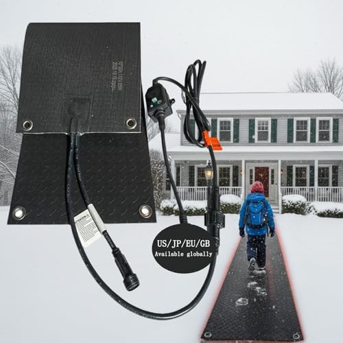 Heated Sidewalk Mats for Ice and Snow,600W/㎡ Roof Ice Melt System Snow