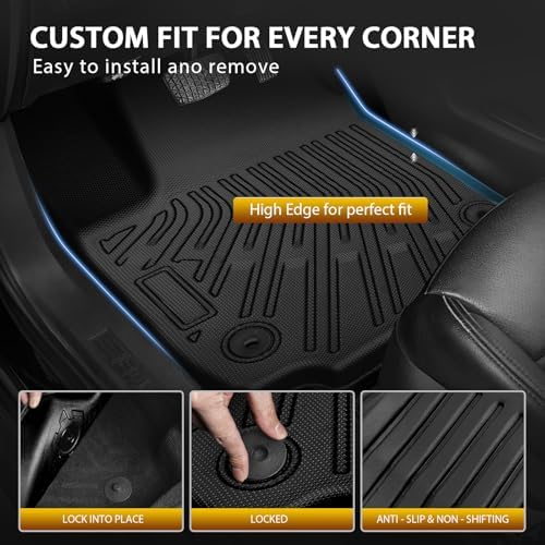 Powerty Floor Mats for 2025 2026 Chevrolet Chevy Equinox (Non EV) / GMC Terrain Car Mat, All Weather 3D TPE Anti-Slip Trunk Cargo Liner Seat Back Covers Protectors Full Set Car Accessories