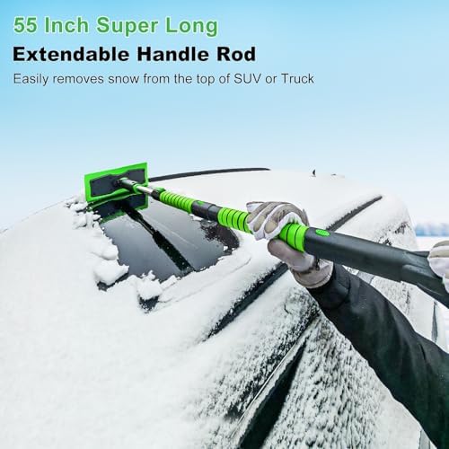 SEAAES 55 Inch Snow Broom and Ice Scraper for Truck SUV Windshield