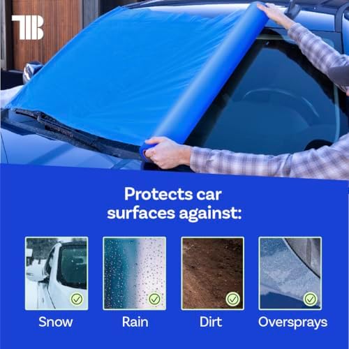 Crash/Collision Wrap, 36 inch x 200 feet, Blue Collision Wrap for Damaged Vehicles & Car Windows, Self Adhesive Broken Window Cover for Cars, Clean Removal Plastic Wreck Film, Made in USA