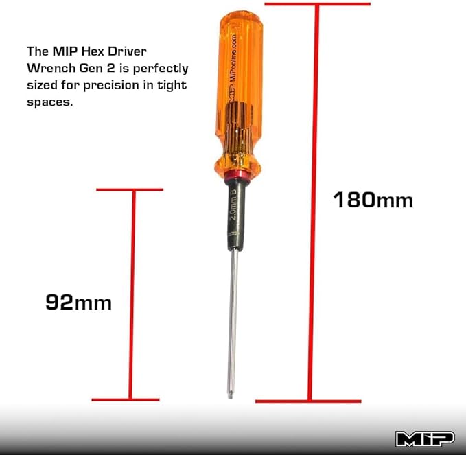 MIP RC Ball End Hex Screwdriver Set 9606 – 3-Piece Tool Kit (2.0mm, 2.5mm, 3.0mm) for RC Cars, Helicopters, Drones, Boats – Precision Hexagon Allen Wrenches for RC Repair – Made in USA