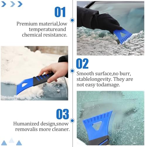 Frienda 4 Pcs Ice Scraper for Car Windshield Snow Frost Removal