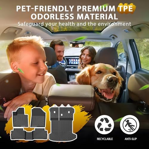 Powerty Floor Mats for 2022-2026 2027 Kia Sportage Gas(Not for 2026-2027 X-Line、SX-Prestige、 X-Pro Prestige), All Weather 3D TPE Anti-Slip Trunk Cargo Liner Seat Back Covers Protectors Full Set Car