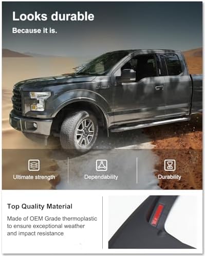 Kiwi Master No Drill Mud Flaps for 2015-2020 Ford F-150 with Fender