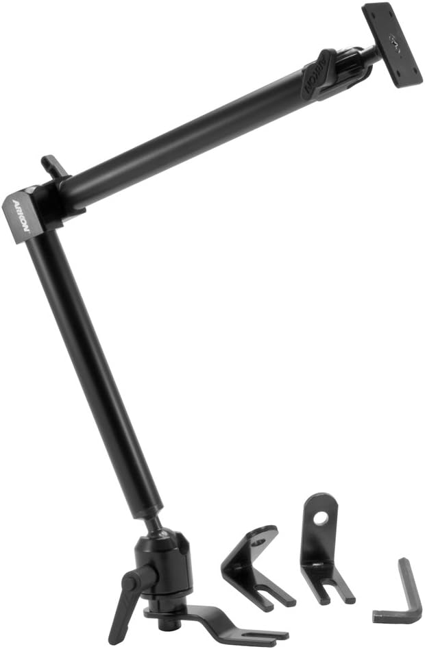 ARKON Mounts Heavy-Duty Car Seat Rail AMPS Mounting Pedestal | for Cars, Trucks, & Commercial Vehicles | AMPS-Compatible | 22" Adjustable Arm | Secure Seat Rail or Floor Mounting Options