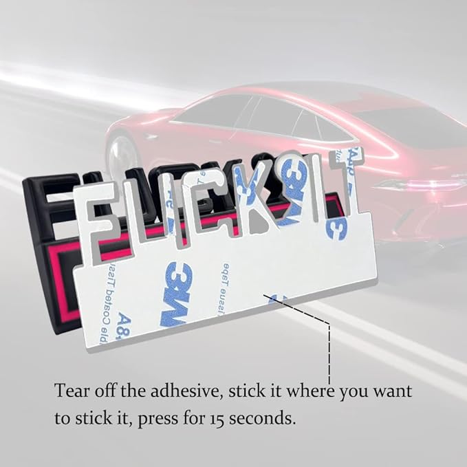 Fuck IT Edition Emblem, Car Exterior Emblems Badge 3D Sticker Decal, Fuck-IT Edition Emblem 3D Fender Badge Decal, 3D Fender Badge Decal Car Truck Replacement, Fit for All Cars (Black Rose)