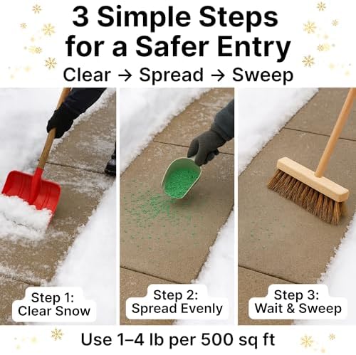 Thawtful Pet Safe Ice Melt – Pet Friendly Ice Melt, Snow Melt – Green Granules with CMA, Melts to −12°F (−24°C) - Driveway Salt & Sidewalk Salt for Ice (2 qt. - 4.2 lb.)