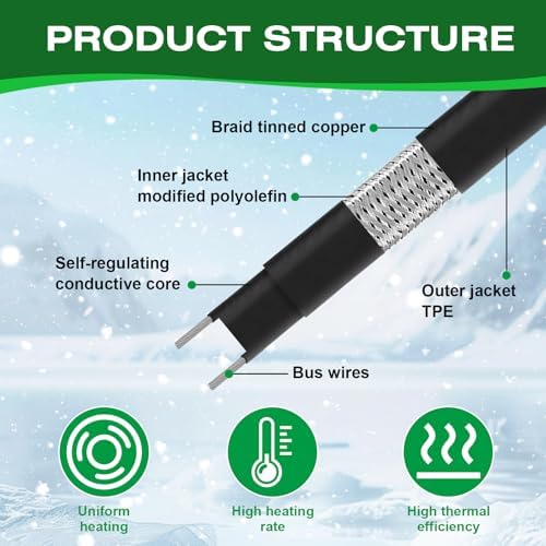 30FT Pipe Heating Cable for Water Pipes, Heat Tape for Water Pipe