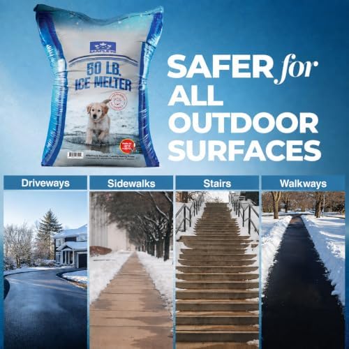 Maple99 Pet-Friendly Ice Melt, 50 lb Bag – Safer for Paws, Concrete & Lawns