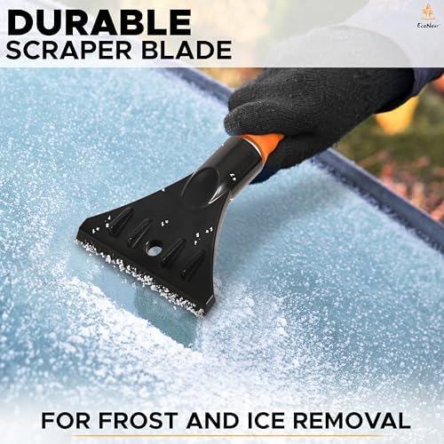 EcoNour 17" Snow Brush & Ice Scraper for Car Windshield with Soft Foam Grip