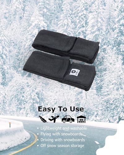 MONS Snow Skis Protection Fabric Soft Sleeve Cover Wide Open Easy Pack