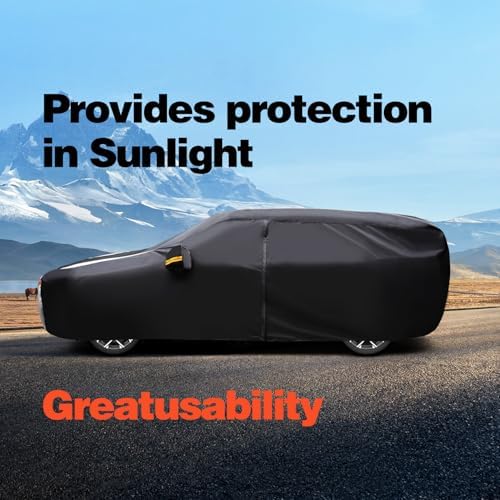 Large SUV Car Cover for Chevy Suburban(No Fit Tahoe) 100% Waterproof All Weather, Heavy Duty Outdoor Full Exterior Covers Rain Sun Wind UV Protection.