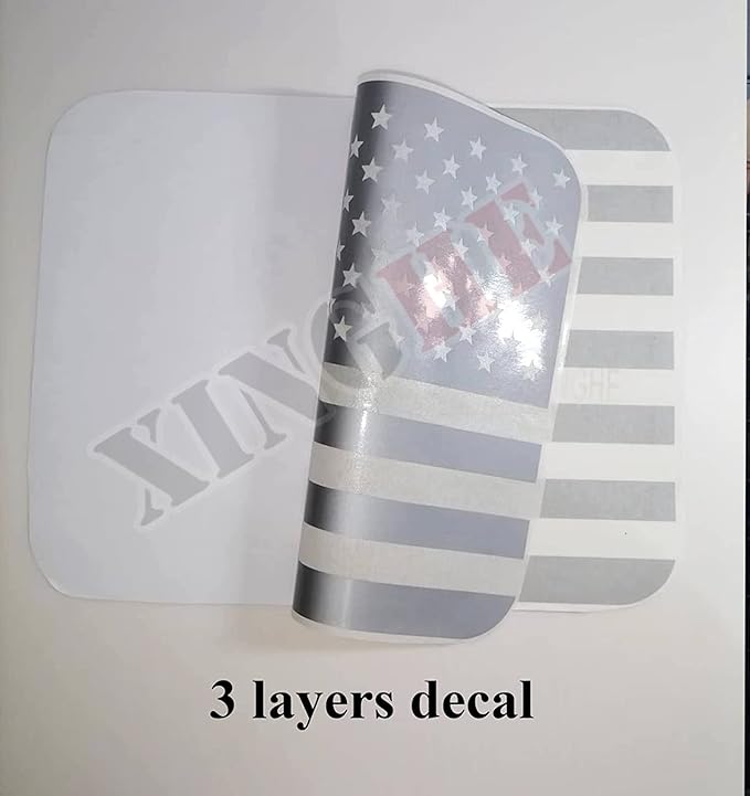 Xinghe for 2015-2025 2026 Ford F150 F250 F350, Rear Middle Window American Flag Decals, Matte Black USA Flag Decal for Truck Back Window, Waterproof Vinyl, Durable and Easy Remove Truck Decal
