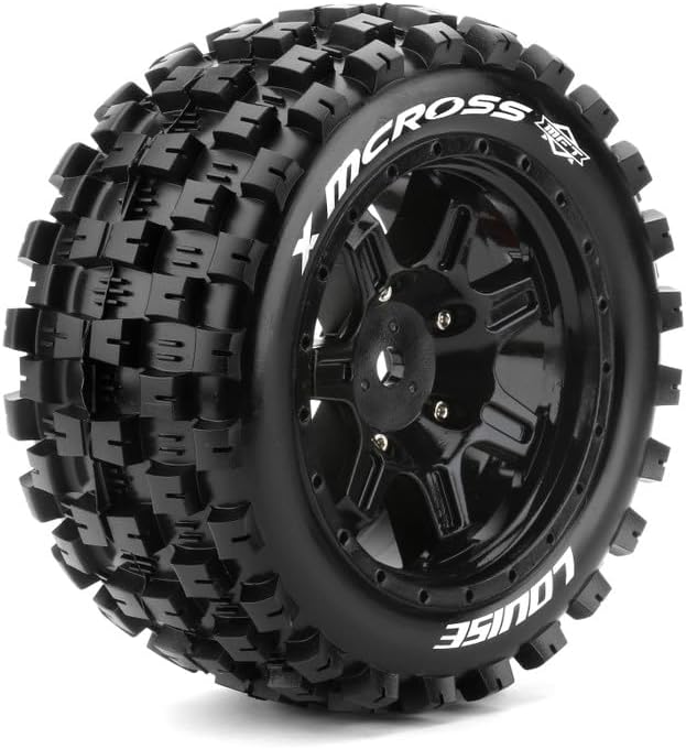 L-T3352BM Louise Tires & Wheels X-MCROSS on Black Wheels for ARRMA Kraton 8S (MFT) (2)