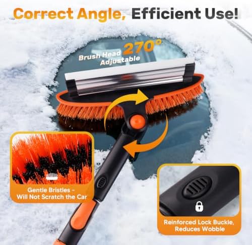 4-in-1 Snow Brush & Snow Shovel, 55'' Ice Scrapers For Car Windshield