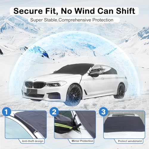 DooGooCoo 700D Oxford Fabric Car Windshield Cover for Ice and Snow, X-Large
