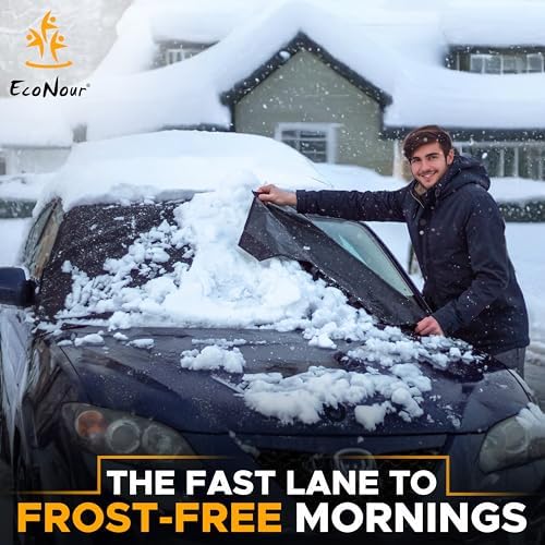 EcoNour Windshield Cover for Ice and Snow,600D Oxford Windshield Snow Cover