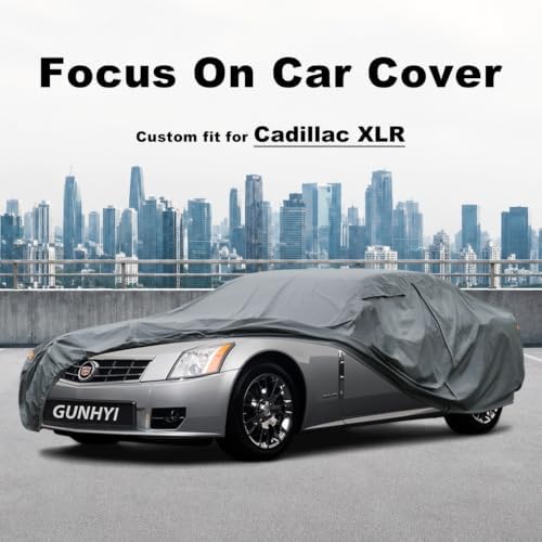 GUNHYI Premium Car Cover Custom Fit Cadillac XLR, 16 Layers Heavy Duty Car Cover Waterproof All Weather with Zipper Door for Sun Rain Snow Dust Uv Protection