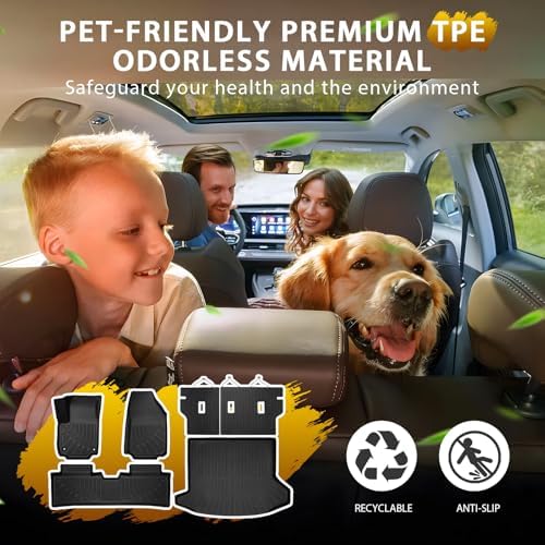 Powerty Floor Mats for 2025 2026 Chevrolet Chevy Equinox (Non EV) / GMC Terrain Car Mat, All Weather 3D TPE Anti-Slip Trunk Cargo Liner Seat Back Covers Protectors Full Set Car Accessories