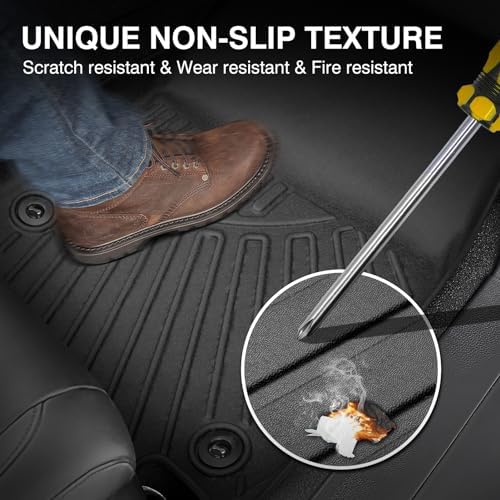 Powerty Floor Mats for 2019-2022 2023 2024 Kia Forte All Weather 3D TPE Anti-Slip Car Liners for 1st & 2nd Row Accessories