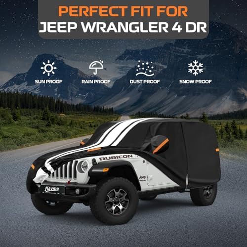 Kayme Jeep Wrangler 4 Door JK JL Car Cover Waterproof All Weather