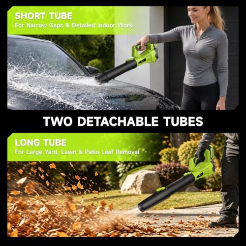 Leaf Blower Cordless with 4.0Ah Battery and Charger, 420CFM Electric Blower with 6-Speed, 21V Lightweight Handheld for Lawn Yard Patio Leaves Dust Snow