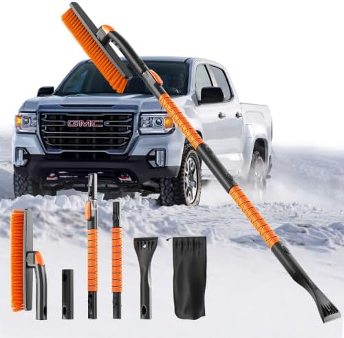 DooGooCoo 58" Extendable Snow Brush & Ice Scrapers for Car Windshield