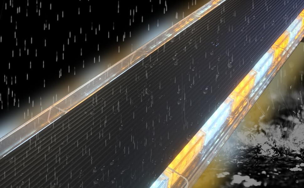 47" 88 LED Amber Yellow 15 Flashing Modes LED High Intensity Construction Emergency Warning Strobe Light Bar Rooftop Low Profile Law Enforcement Hazard Flashing For Tow Truck Vehicle Universal