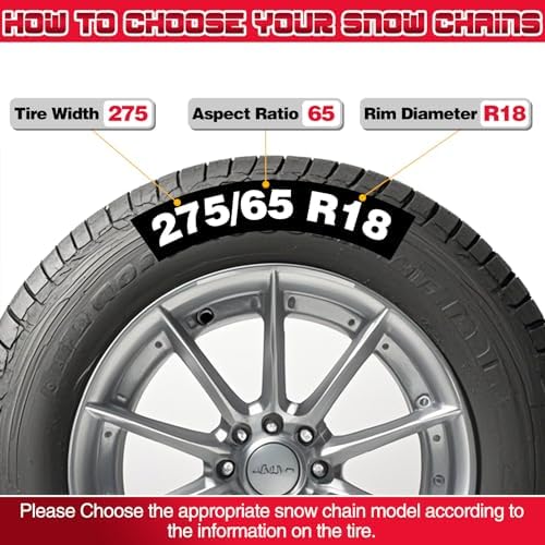DEDC Auto Lock Snow Tires Chains 4.5mm Heavy-Duty Mn Steel Fits 275 285 295