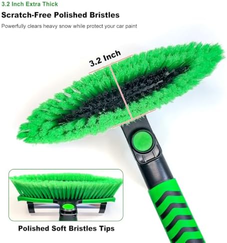SEAAES 4 in 1 Snow Brush with Squeegee, Ice Scraper and Snow Shovel for Car
