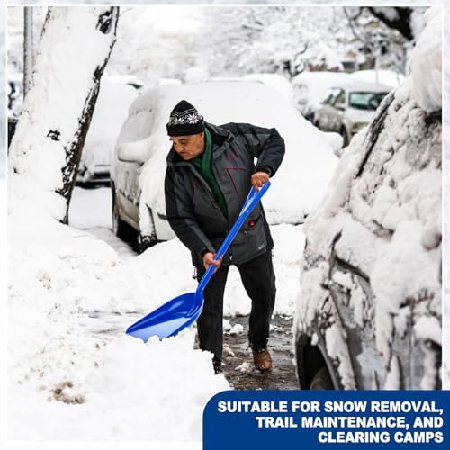 Frienda 3 Pcs Plastic Snow Shovel Large Scoop Shovel, Blue