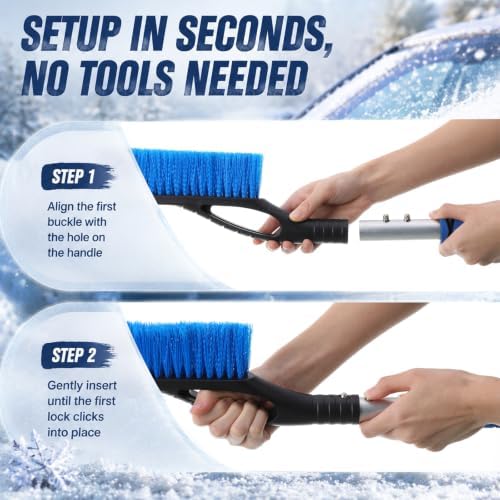 Uiifan 8 Pack 27" Snow Brush and Ice Scraper for Car SUV Truck,Orange,Blue