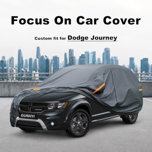GUNHYI Premium Car Cover Custom Fit Dodge Journey, 16 Layers Heavy Duty Car Cover Waterproof All Weather with Zipper Door for Sun Rain Snow Dust Uv Protection