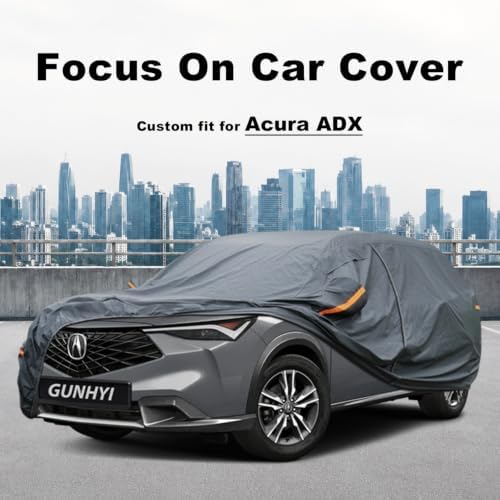 GUNHYI Premium Car Cover Custom Fit Acura ADX, 16 Layers Heavy Duty Car Cover Waterproof All Weather with Zipper Door for Sun Rain Snow Dust Uv Protection