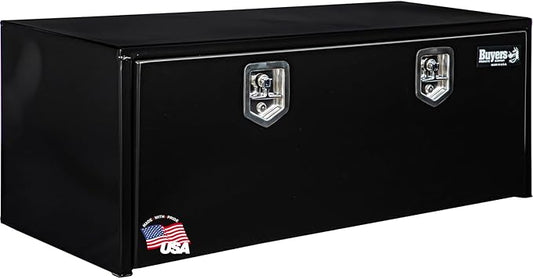 Buyers Products 1702310 Black Steel Underbody Truck Box with T-Handle Latch, 18 x 18 x 48 Inch, Contractor Toolbox With Durable Lock, Job Tool Chest For Storage And Organization
